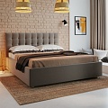 Кровать Perrino Ривьера (Triniti grey, 180х200, ножки 5 см хром, решетка Стандарт, без ящика, дно Нет)